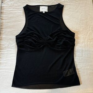 Reformation Black Ruched Tank Top